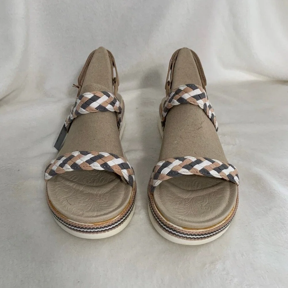 NEW‎ Jambu Ocean City Sandals Womens 11 Tan Braided Sport Wedge WJ18OCC84